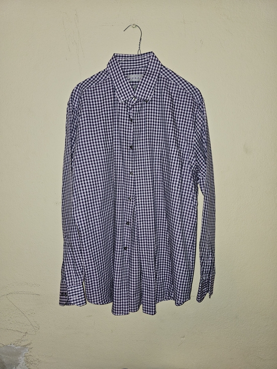 Van Heusen Other - Van Heusen Purple Gingham Fitted Dress Shirt Men's 17 34/35